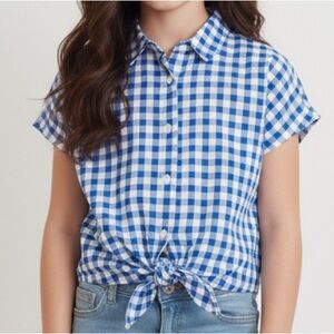 Blue Zara Tie-Front Shirt 13/14 years
